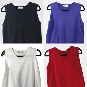 Dressbarn Womens M/L Set Of 4 Sweater Vests Lightweight Bundle Layers Preppy Fit